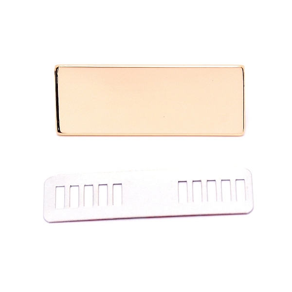 

PandaHall Zinc Alloy Blank Tape Clip, with Iron Shim, Bag Repalcement Accssories, Rectangle, Cadmium Free & Lead Free, Light Gold...