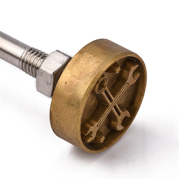 

PandaHall Stamping Embossing Soldering Brass with Stamp, for Cake/Wood, Tools Pattern, 30mm Brass Tool