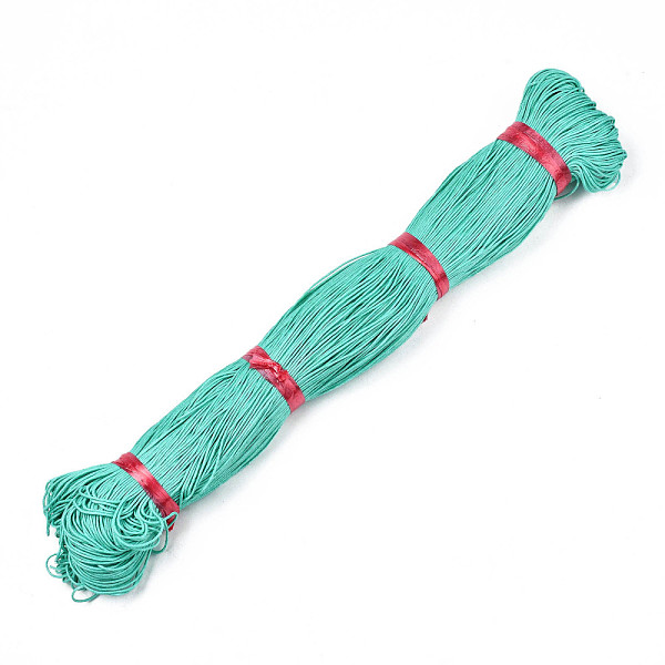 

PandaHall Waxed Cotton Cord, Turquoise, 1mm, about 360yard/bundle(330m/bundle) Waxed Cotton Cord Round Green