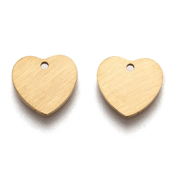 

PandaHall Ion Plating(IP) 304 Stainless Steel Pendants, Stamping Blank Tag, Laser Cut, Double Side Drawbench Effect, Heart, Golden...