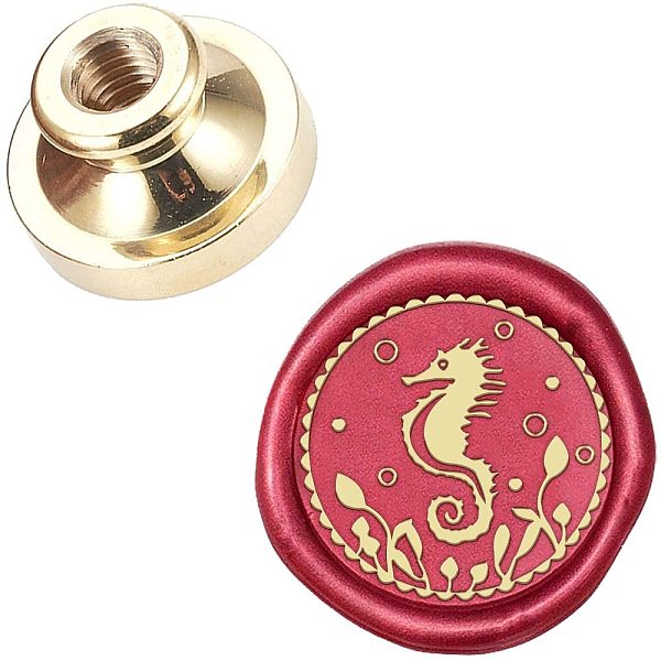 CRASPIRE Wax Seal Stamp Head Sea Horse Removable Sealing Brass Stamp Head 25MM For Creative Gift Envelopes Invitations Cards Decoration