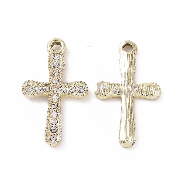 

PandaHall Alloy Crystal Rhinestone Pendants, Cross Charms, Light Gold, 25.5x14.5x2.2mm, Hole: 2mm Alloy+Rhinestone Cross Clear
