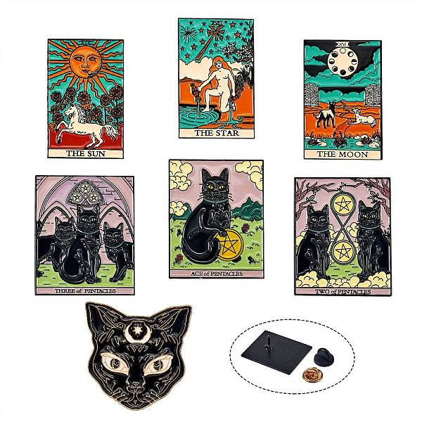 

PandaHall 7Pcs 7 Style Alloy Enamel Tarot Brooches, for Backpack Clothes, Mixed Color, 30~37x19~37.5x2mm, pin: 1mm, 1pc/style Alloy+Enamel..., Multicolor