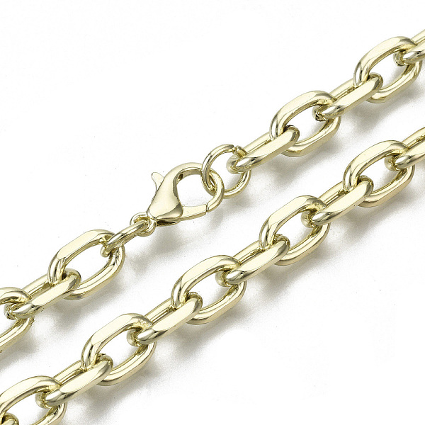 

PandaHall Iron Cable Chains Necklace Making, with Brass Lobster Clasps, Unwelded, Light Gold, 24.21 inch(61.5cm) long, Link: 11x7x2mm, Jump...