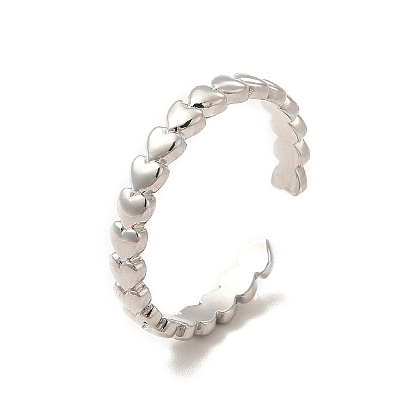 

PandaHall Rack Plating Brass Heart Wrap Cuff Rings for Women, Long-Lasting Plated, Cadmium Free & Lead Free, Platinum, US Size 8, Inner...