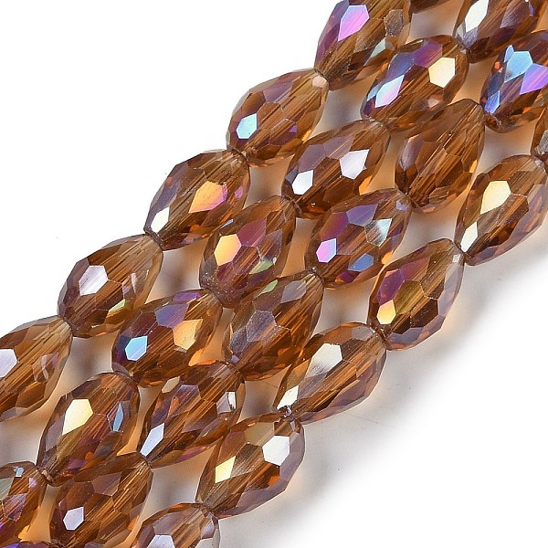 Transparentes perles de verre de galvanoplastie brins