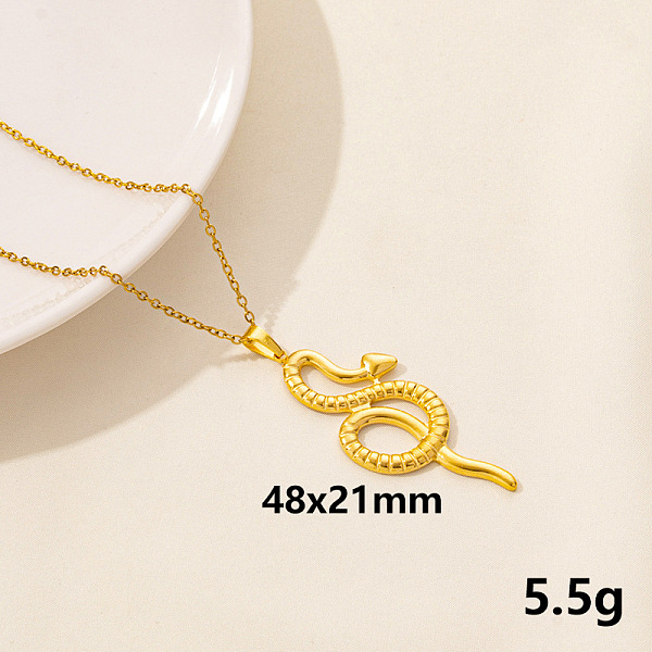 

PandaHall 304 Stainless Steel Serpentine Pendant Necklaces, Cable Chain Necklaces Stainless Steel Snake