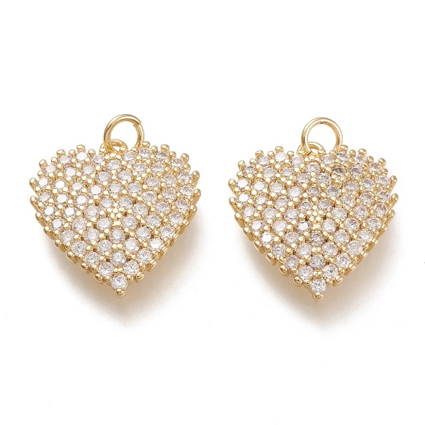 

PandaHall Brass Micro Pave Cubic Zirconia Pendants, Heart, Clear, Real 18K Gold Plated, 20x18.5x2.5mm, Hole: 3.4mm Brass+Cubic Zirconia...