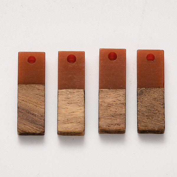 

PandaHall Resin & Walnut Wood Pendants, Rectangle, Sienna, 20x6.5x3mm, Hole: 1.8mm Resin+Wood Rectangle Brown