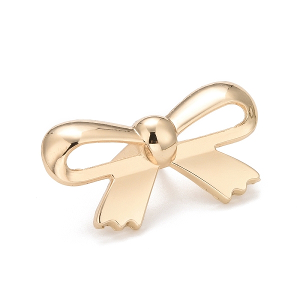 

PandaHall Zinc Alloy Bag Decorative Buckle Clip, Decoration Button Clasp, Bowknot, Light Gold, 2x3.75x0.4cm Alloy
