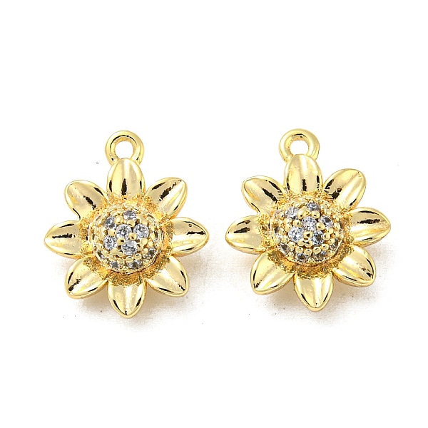 

PandaHall Brass Micro Pave Clear Cubic Zirconia Charms, Flower, Real 18K Gold Plated, 12x10x4.5mm, Hole: 1mm Brass+Cubic Zirconia Flower...