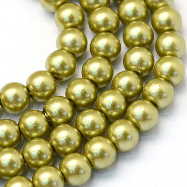 

PandaHall Baking Painted Pearlized Glass Pearl Round Bead Strands, Olive, 10~11mm, Hole: 1.5mm, about 80~85pcs/strand, 31.4 inch1.5mm Glass..., Green