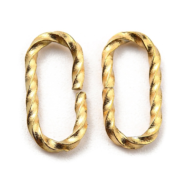 

PandaHall 304 Stainless Steel Jump Rings, Open Jump Rings, Twisted, Oval Ring, Real 18K Gold Plated, 18 Gauge, 16x8x1mm, Inner Diameter...