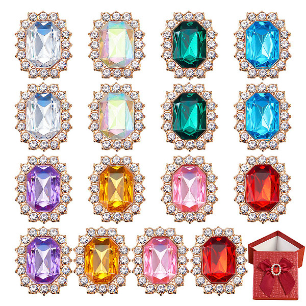 

PandaHall arricraft 64 Pcs 8 Colors Luxurious Rhinestone Embellishments, Shiny Faceted Flat Back Rhinestones Buttons Embellishments Crystal..., Multicolor