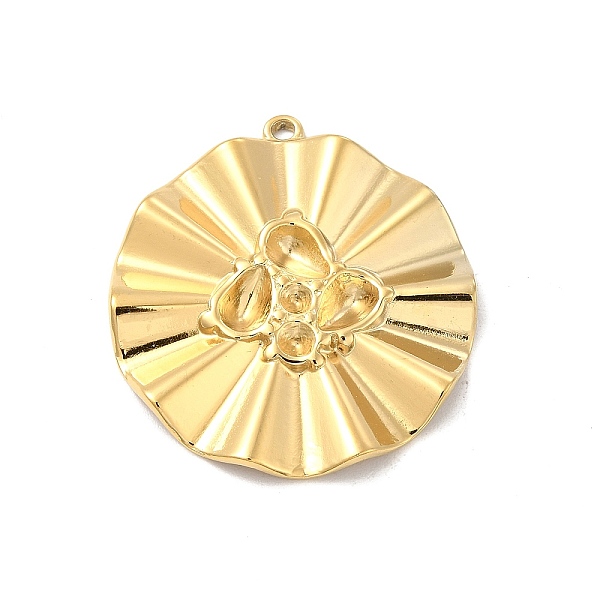 

PandaHall Ion Plating(IP) 304 Stainless Steel Pendants Rhinestone Settings, Concave-convex Flat Round, Real 18K Gold Plated, 33x30.5x3mm...