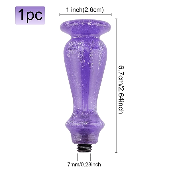 

PandaHall Resin Handle, for Wax Seal Stamp, Wedding Invitations Making, Purple, 2-5/8x1 inch(6.7x2.6cm), Hole: 4mm Resin Purple