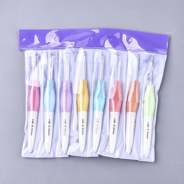 

PandaHall Aluminum Crochet Hooks, with PP Handle, Mixed Color, 135x15x12mm, Pin: 2.5mm/3mm/3.5mm/4mm/4.5mm/5mm/5.5mm/6mm, 8pcs/set Aluminum..., Multicolor