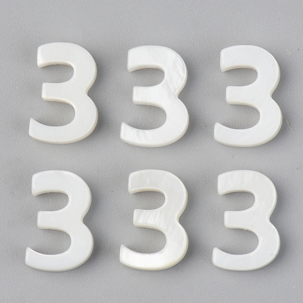 

PandaHall Natural Freshwater Shell Beads, Top Drilled Beads, Number, 10x7x3mm, Hole: 0.8mm Freshwater Shell Number