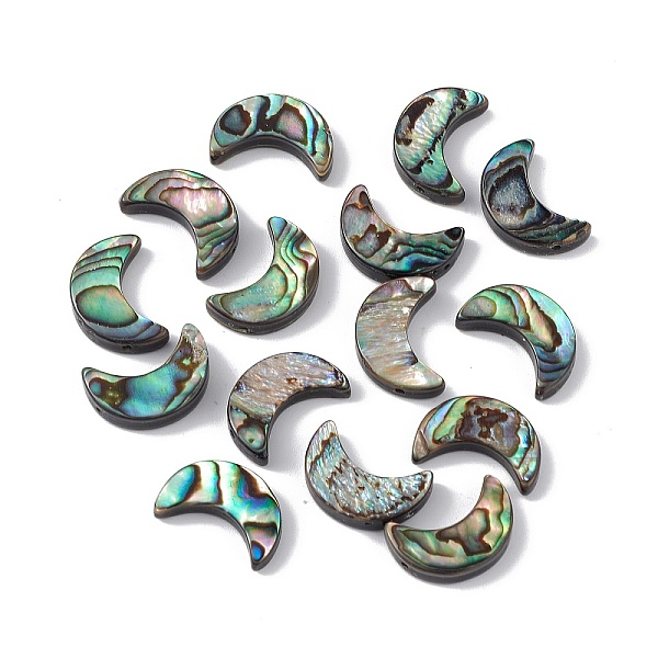 

PandaHall Natural Abalone Shell/Paua Shell Beads, Moon, Colorful, 15.5x10.5x3mm, Hole: 0.9mm Paua Shell Moon
