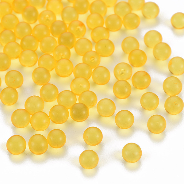 

PandaHall Transparent Acrylic Beads, No Hole, Round, Yellow, 3.5mm, about 17000pcs/500g Acrylic Round Yellow