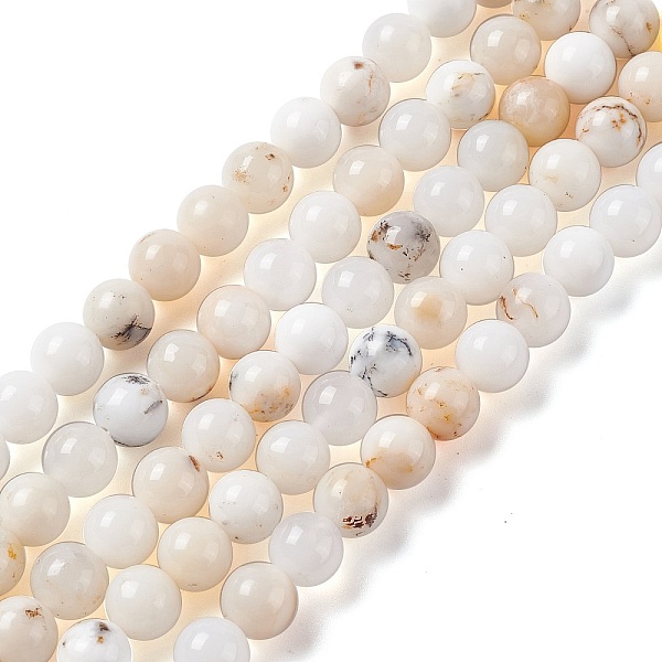 

PandaHall Natural White African Opal Beads Strands, Round, 6mm, Hole: 0.9mm, about 65pcs/strand, 15.51 inch(39.4cm) White African Opal Round