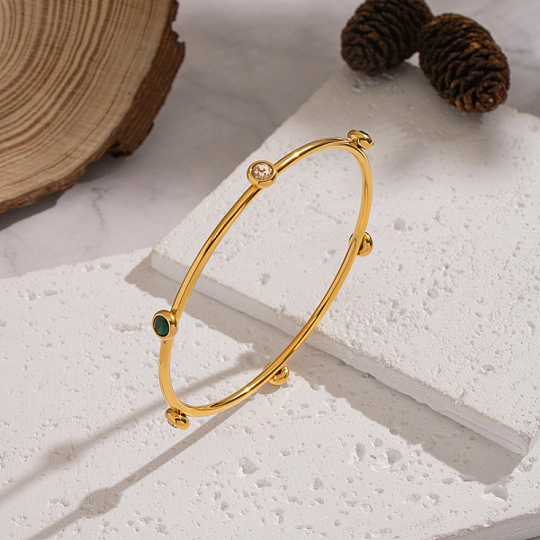 Bracelets chics en acier inoxydable 304 sertis de zirconiums cubiques pavés pour femmes