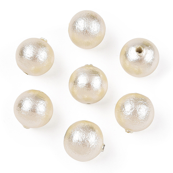 

PandaHall Compressed Cotton Pearl Beads, Eco-Friendly, Dyed, Round, Cornsilk, 8~8.5mm, Hole: 1.2mm Cotton Round Gold