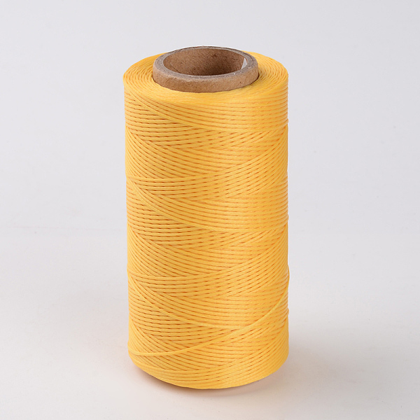 

PandaHall Flat Waxed Polyester Cords, Yellow, 1x0.3mm, about 260m/roll Waxed Polyester Cord Flat Yellow