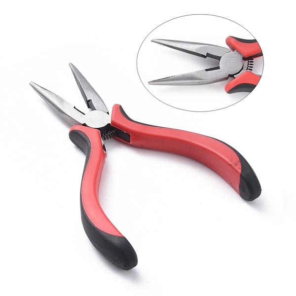 

PandaHall Carbon Steel Jewelry Pliers, Wire Cutter Pliers, Chain Nose Pliers, Polishing, Gunmetal, 135mm Carbon Steel Red