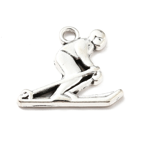 

PandaHall Tibetan Style Alloy Pendants, Sports Music, Sports Music, Skier, Antique Silver, 16x19x2mm, Hole: 2mm Alloy Human