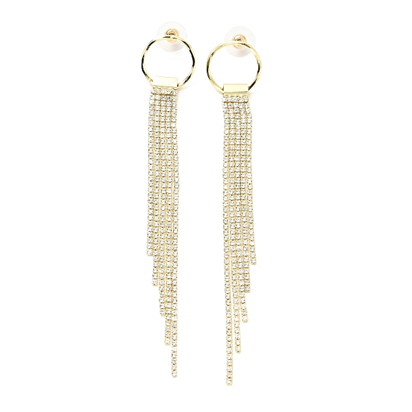 

PandaHall Clear Cubic Zirconia & Crystal Rhinestone Long Tassel Dangle Stud Earrings, Brass Earrings with 925 Sterling Silver Pins for Women...