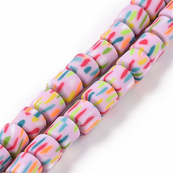 

PandaHall Handmade Polyester Clay Beads Strand, Column, Pink, 6~7x6~6.5mm, Hole: 1.6~2mm, about 61~62pcs/strand, 15.75''(40cm) Polymer Clay...