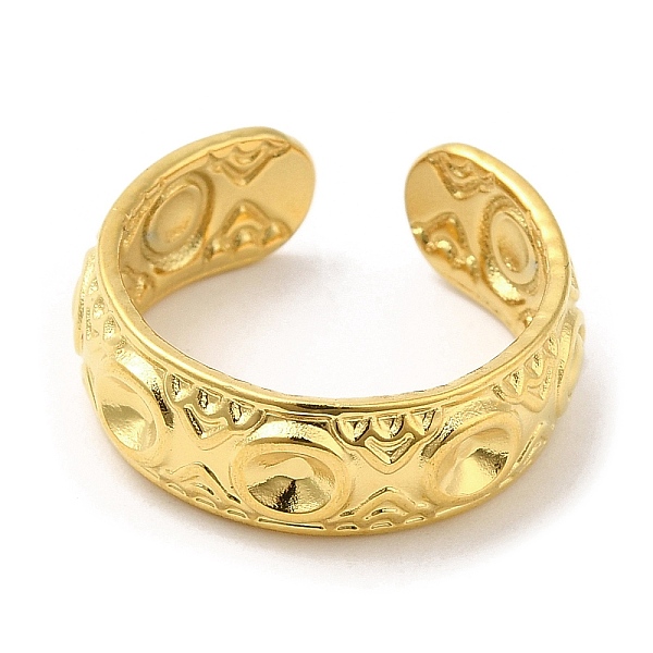 

PandaHall 304 Stainless Steel Open Cuff Rings, Round Grooved, Golden, US Size 7(17.3mm) 304 Stainless Steel