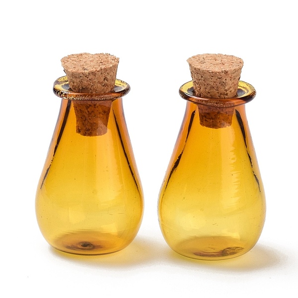 

PandaHall Glass Cork Bottles Ornament, Glass Empty Wishing Bottles, DIY Vials for Pendant Decorations, Gold, 15.5x28mm Glass Bottle Gold