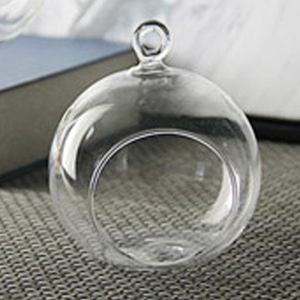 

PandaHall Transparent Glass Hanging Round Candle Holder, Open Mouth Tealight Holder Ball Pendant Decorations, for Wedding, Home, Clear, 10cm...