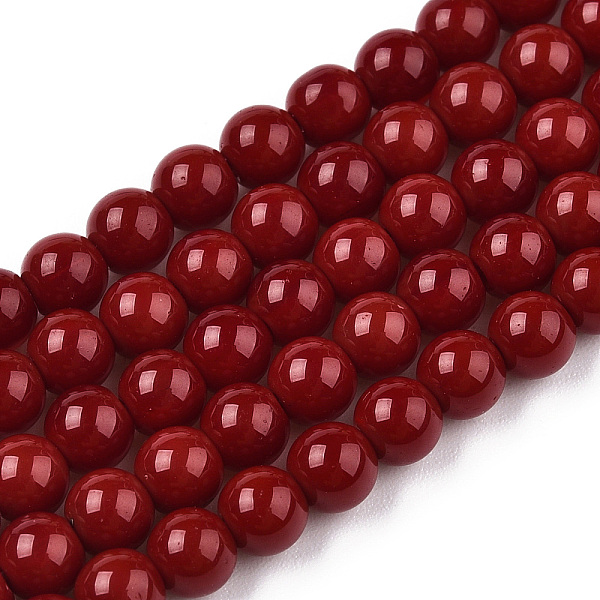 

PandaHall Opaque Solid Color Glass Beads Strands, Round, Dark Red, 4~4.5mm, Hole: 0.8mm, about 97~99pcs/strand, 14.76 inch~14.96 inch...