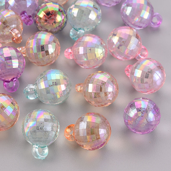 

PandaHall Transparent Acrylic Beads, AB Color, Faceted, Round, Mixed Color, 18x13.5mm, Hole: 2mm Acrylic Round Multicolor