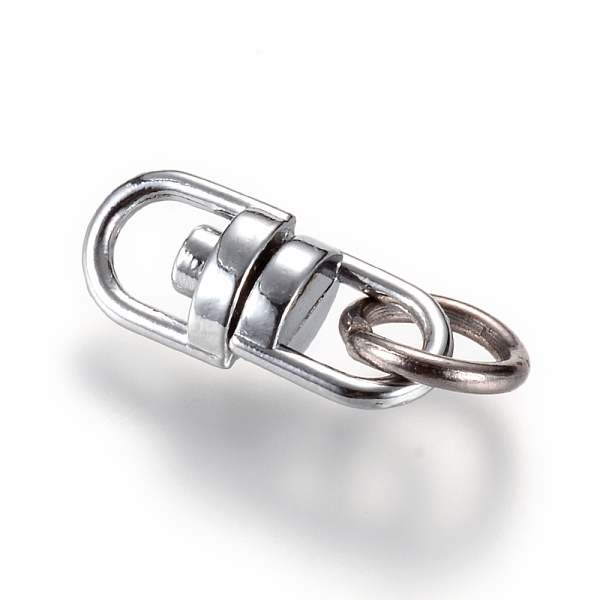 

PandaHall Alloy Double Ended Swivel Eye Hook, Swivel Connectors Clasp, with Iron Jump Rings, Platinum, 19x8.5x5.5mm, Hole: 4.5x5.5mm Alloy