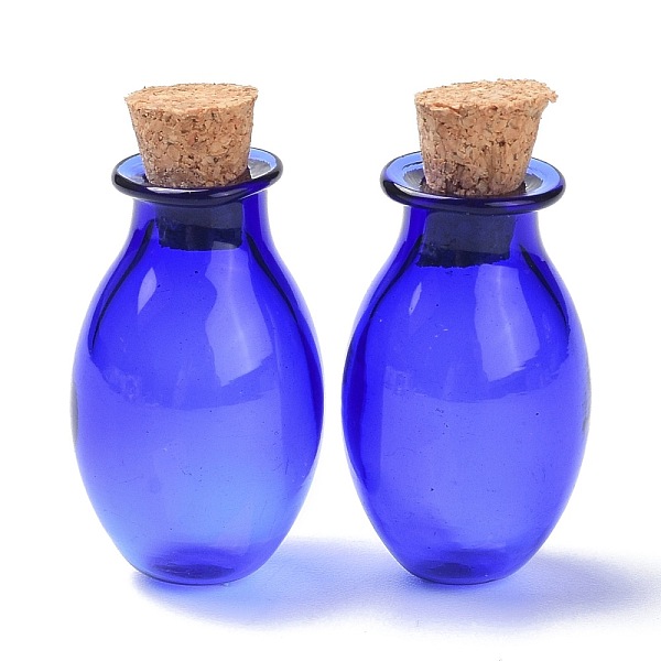 

PandaHall Oval Glass Cork Bottles Ornament, Glass Empty Wishing Bottles, DIY Vials for Pendant Decorations, Blue, 15.5x26~30mm Glass Bottle...