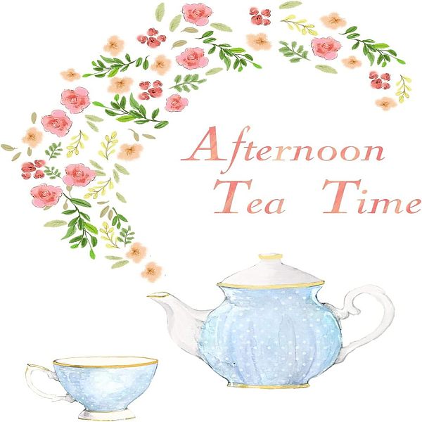 

PandaHall OLYCRAFT "Afternoon Tea Time" PVC Wall Stickers Flower Art Wall Decal Stickers Teacup Teapot PVC Wallpaper for Bedroom Living Room...
