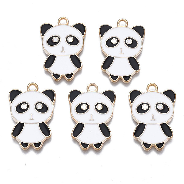 

PandaHall Alloy Enamel Pendants, Cadmium Free & Lead Free, Light Gold, Panda, White, 25x16.5x1.5mm, Hole: 2mm Alloy+Enamel Panda White