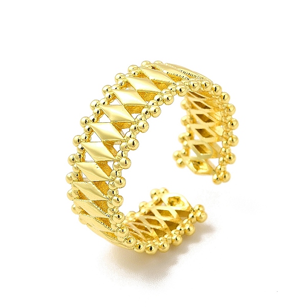 

PandaHall Rack Plating Brass Hollow Rhombus Cuff Rings for Men Women, Long-Lasting Plated, Cadmium Free & Lead Free, Real 18K Gold Plated...