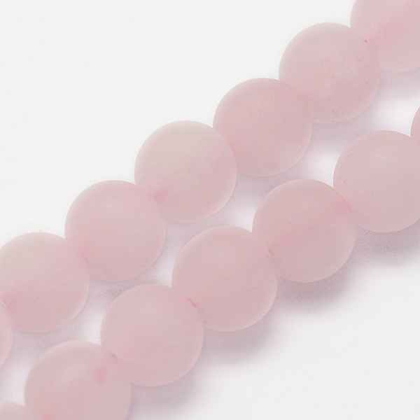 

PandaHall Natural Rose Quartz Beads Strands, Frosted, Round, 8mm, Hole: 1mm, about 48pcs/strand, 15.3 inch(39cm) Rose Quartz Round