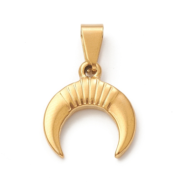 

PandaHall Ion Plating(IP) 304 Stainless Steel Pendants, Double Horn/Crescent Moon Charm, Golden, 17.5x16x3mm, Hole: 4x8mm 304 Stainless...