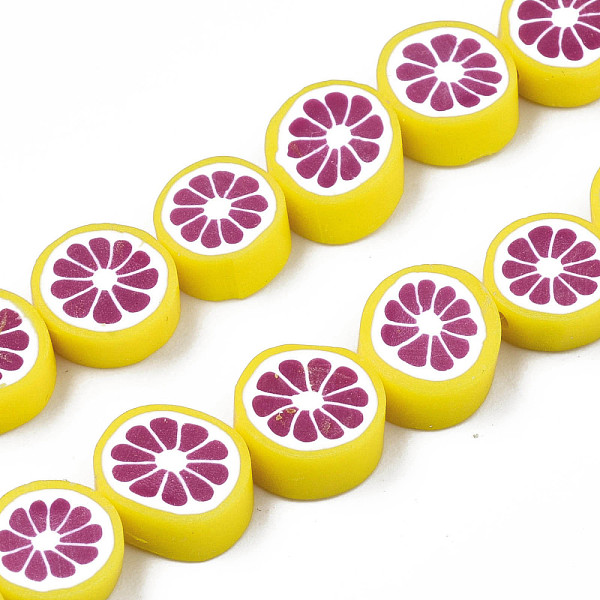 

PandaHall Handmade Polymer Clay Bead Strands, Lemon Slice, Purple, 8~10x3.5~4.5mm, Hole: 1.6mm, about 38~40pcs/strand, 13.98 inch~15.55 inch...