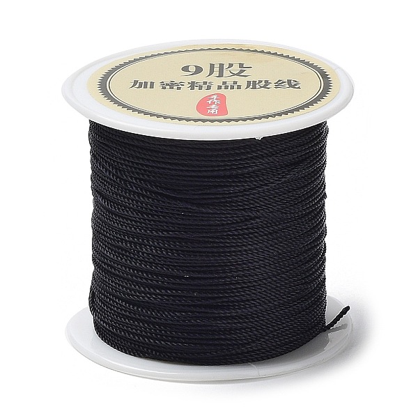 

PandaHall 9-Ply Round Nylon Thread, with Spool, Black, 0.6mm, about 41.56 Yards(38m)/Roll Nylon Black