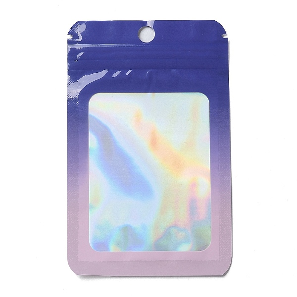

PandaHall Rectangle Laser PVC Zip Lock Bags, Resealable Packaging Bags, Self Seal Bag, Slate Blue, 11.9x7.5x0.15cm, Unilateral Thickness...