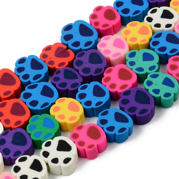 

PandaHall Handmade Polymer Clay Beads Strands, for DIY Jewelry Crafts Supplies, Dog Paw Print, Mixed Color, 7~9x9~11x4mm, Hole: 1.5mm, about..., Multicolor