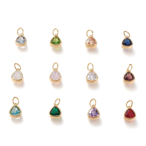 

PandaHall Vacuum Plating 304 Stainless Steel Cubic Zirconia Pendant, Triangle, Golden, Mixed Color, 12.5x9.5x5mm, Hole: 5mm Stainless..., Multicolor