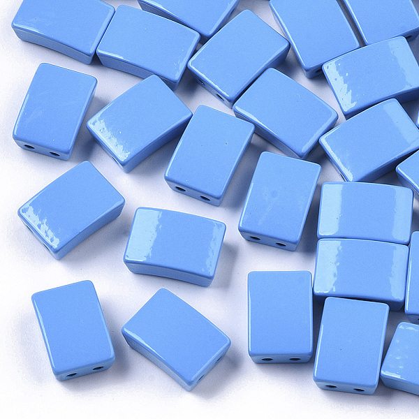 

PandaHall Spray Painted Alloy Multi-Strand Links, Cadmium Free & Lead Free, For Tile Elastic Bracelets Making, Rectangle, Dodger Blue...